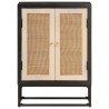 Buffet noir 55x30x76 cm bois massif de manguier et fer 
