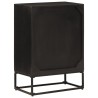 Buffet noir 55x30x76 cm bois massif de manguier et fer 