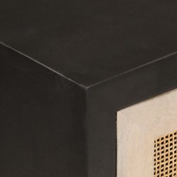 Buffet noir 55x30x76 cm bois massif de manguier et fer 