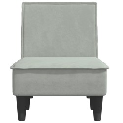 Chaise longue gris clair velours 
