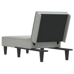 Chaise longue gris clair velours 