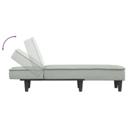 Chaise longue gris clair velours 