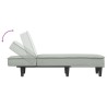 Chaise longue gris clair velours 