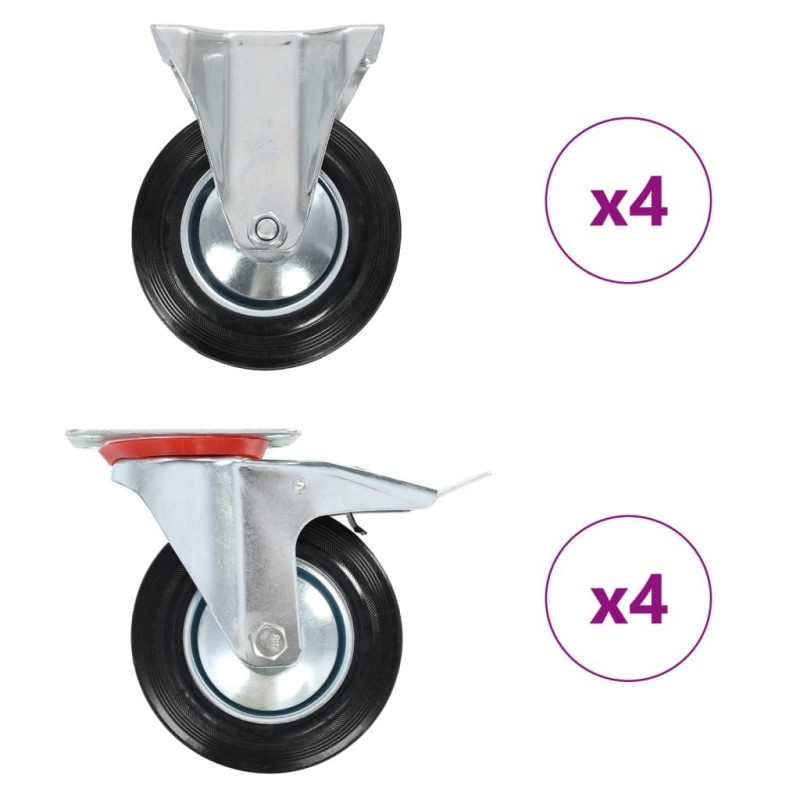8 pcs Roulettes 160 mm 