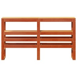 Tête de lit avec étagères marron cire 140 cm bois massif de pin 