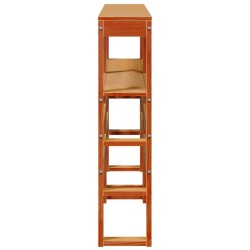 Tête de lit avec étagères marron cire 140 cm bois massif de pin 