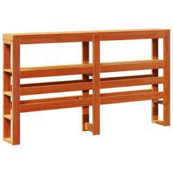 Tête de lit avec étagères marron cire 140 cm bois massif de pin 
