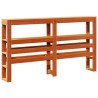 Tête de lit avec étagères marron cire 140 cm bois massif de pin 