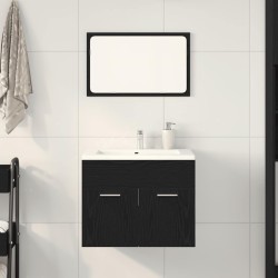 Ensemble de meubles salle de bain 2 pcs chêne noir 