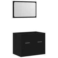Ensemble de meubles salle de bain 2 pcs chêne noir 