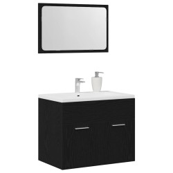 Ensemble de meubles salle de bain 2 pcs chêne noir 