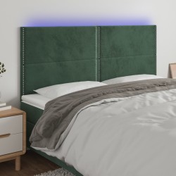 Tête de lit à LED Vert foncé 180x5x118/128 cm Velours 
