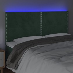 Tête de lit à LED Vert foncé 180x5x118/128 cm Velours 