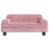 Lit pour chien rose 70x45x30 cm velours 