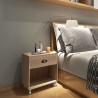 Table de chevet marron bois massif 