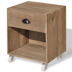 Table de chevet marron bois massif 