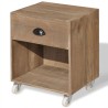 Table de chevet marron bois massif 