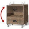 Table de chevet marron bois massif 
