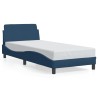 Cadre de lit avec tête de lit sans matelas bleu 80x200 cm tissu 