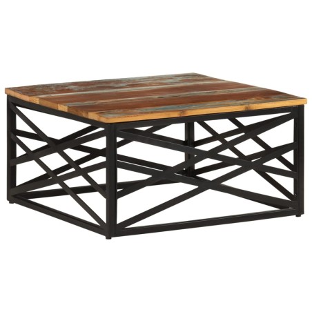 Table basse 68x68x35 cm Bois de récupération massif 