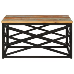Table basse 68x68x35 cm Bois de récupération massif 