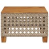 Table de jardin beige 55x55x36 cm résine tressée et bois acacia 