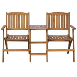 Banc de jardin pliant et table à thé 140cm Bois d'acacia solide 