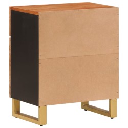Table de chevet marron et noir 50x33x60 cm bois manguier solide 