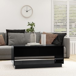 Table basse Noir 102,5x55x44 cm Bois d'ingénierie 