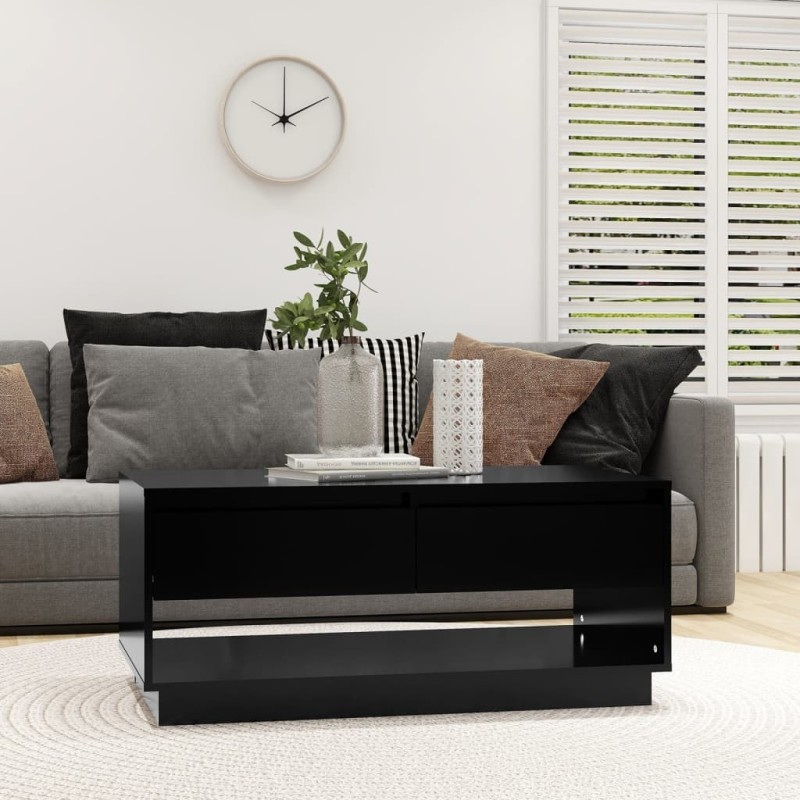 Table basse Noir 102,5x55x44 cm Bois d'ingénierie Table basse Noir 102,5x55x44 cm Bois d'ingénierie