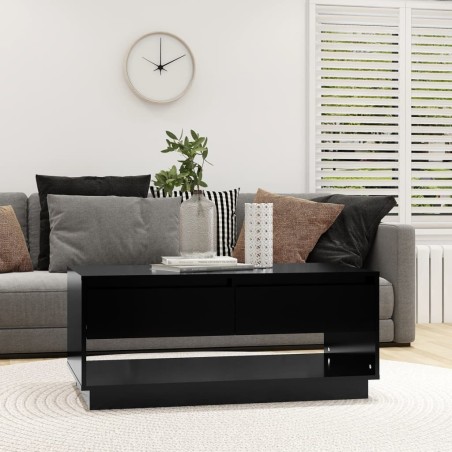Table basse Noir 102,5x55x44 cm Bois d'ingénierie 
