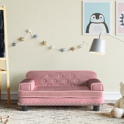 Canapé pour enfants rose 70x45x30 cm velours 
