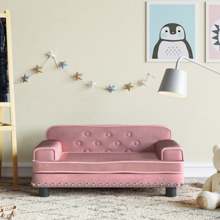 Canapé pour enfants rose 70x45x30 cm velours 