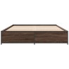 Cadre de lit sans matelas chêne marron 135x190 cm 