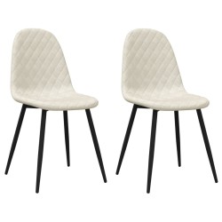 Chaises à manger lot de 2 crème velours 