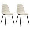 Chaises à manger lot de 2 crème velours 