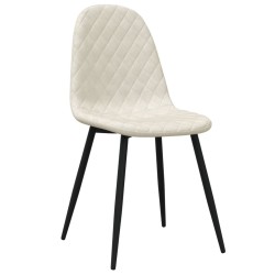 Chaises à manger lot de 2 crème velours 
