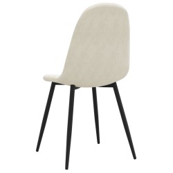 Chaises à manger lot de 2 crème velours 