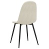 Chaises à manger lot de 2 crème velours 