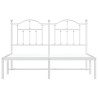 Cadre de lit métal sans matelas et tête de lit blanc 150x200 cm 