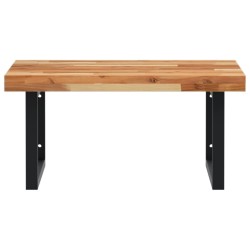 Étagère de vasque murale acier et bois massif d'acacia 