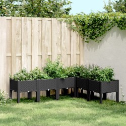 Jardinière avec pieds noir 160x120x42 cm PP 