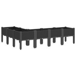 Jardinière avec pieds noir 160x120x42 cm PP 