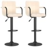 Tabourets de bar lot de 2 crème tissu 