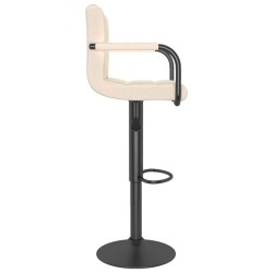 Tabourets de bar lot de 2 crème tissu 
