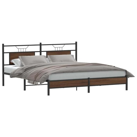 Cadre de lit sans matelas chêne marron 183x213 cm 