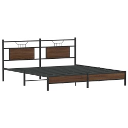 Cadre de lit sans matelas chêne marron 183x213 cm 