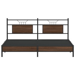 Cadre de lit sans matelas chêne marron 183x213 cm 