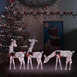 Famille de rennes de Noël 270x7x90 cm Doré Blanc chaud Maille 