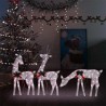 Famille de rennes de Noël 270x7x90 cm Doré Blanc chaud Maille 